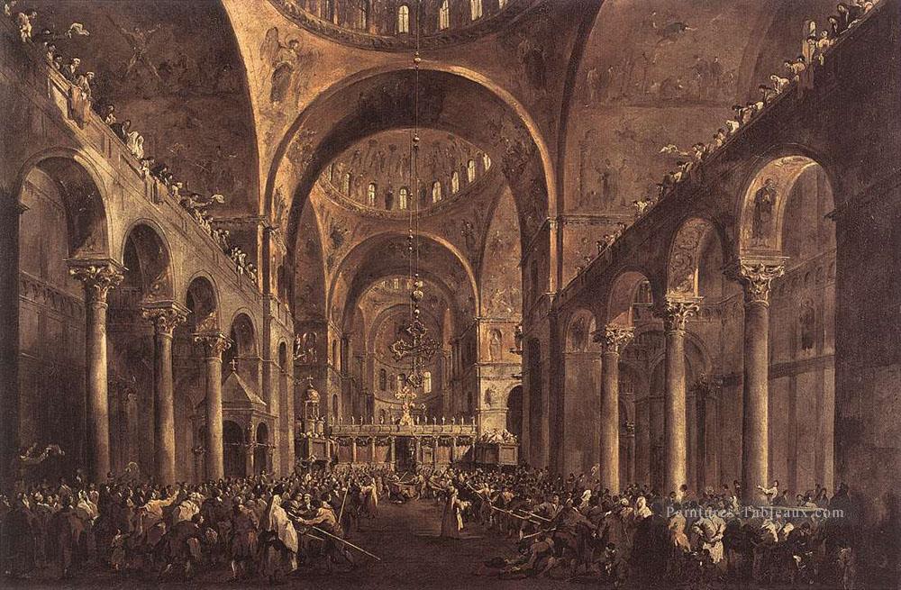 Doge Alvise IV Mocenigo école vénitienne Francesco Guardi Peintures à l'huile